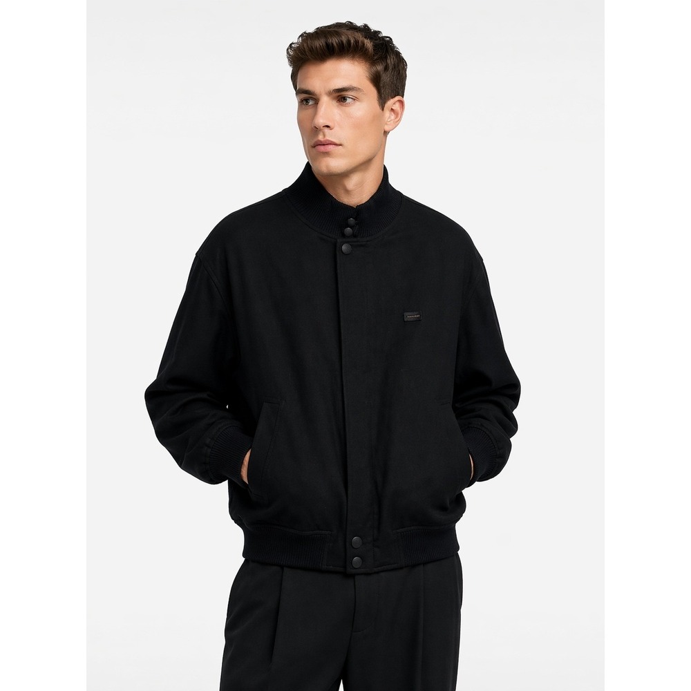 Paul & Shark Yachting 80S 90S Mens Black Wool Bomber Preppy Academia Jacket L